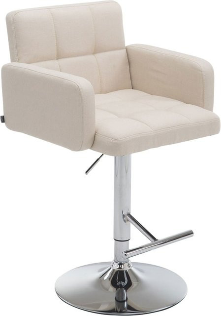CLP Barhocker Los Angeles in Beige aus Stoff mit Metallgestell, höhenverstellbar und drehbar - Bild 1