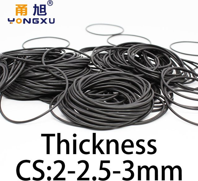 YONGXU O-Ring Dichtung aus schwarzem FKM-Fluorkautschuk mit einer Dicke von 2-3 mm - Bild 1