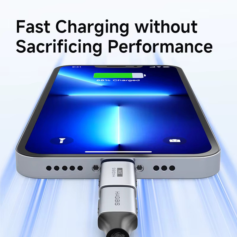 Hagibis USB-C auf Lightning Adapter in Silber für Ladekonvertierung und Datenübertragung von iPhone 13/14 Pro Max und Kopfhörern - Bild 2