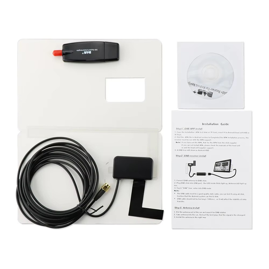 Digital Audio Broad DAB+ Adapter mit Antenne für Android Autoradio und Stereo Multimedia Player, Schwarz - Bild 5