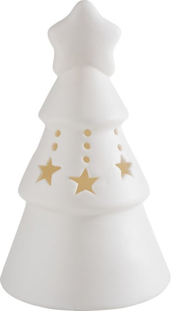 VBS LED Tanne aus Porzellan in Weiß für Weihnachten als Tabletop-Dekoration - Bild 1