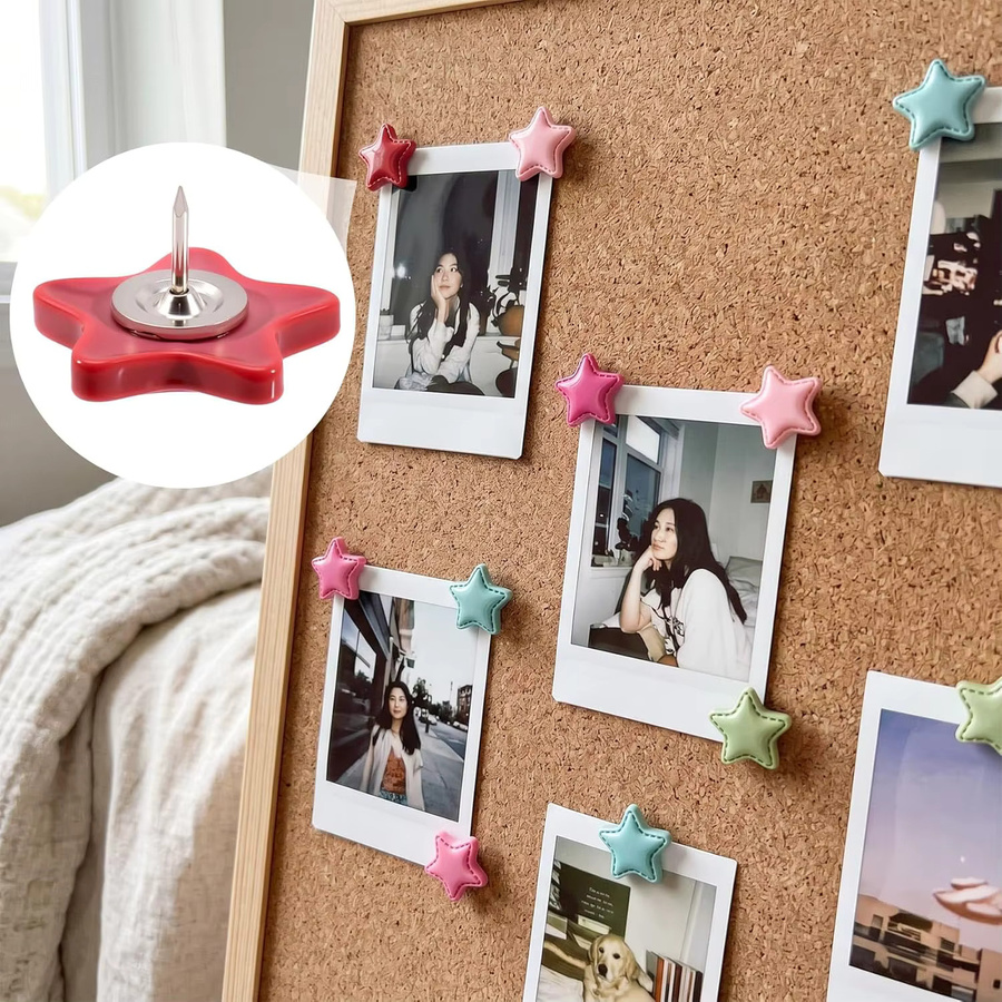 32 Stück Sternförmige Reißzwecken in Multicolour aus Kunststoff für Pinnwände und DIY-Bastelarbeiten - Bild 3