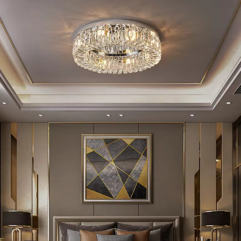 TAONUANSHU Nordic Kristall LED Deckenleuchte in Gold oder Chrom für Wohnzimmer, Schlafzimmer und Hotel - Bild 3