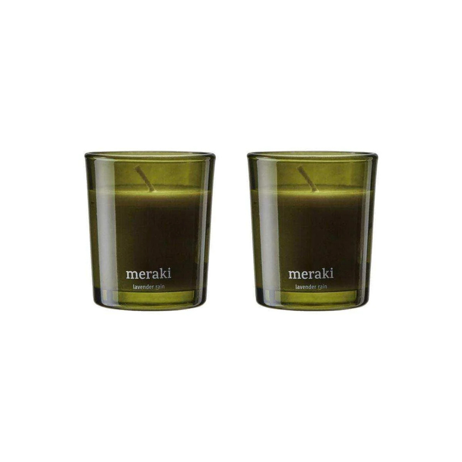 Meraki Duftkerzen Set Lavender Rain in Grün und Weiß aus Glas - Bild 1