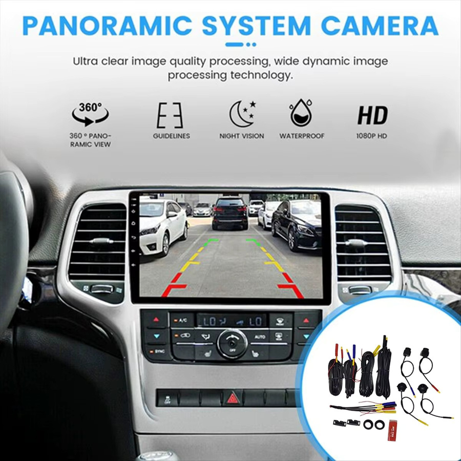 AAAL 360 Fahrzeugkamera mit Panorama-Surround-Ansicht in Full HD 1080P und AHD für Android-Autoradios, Schwarz - Bild 4