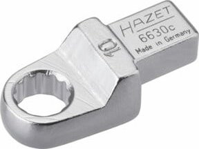 Hazet Einsteck-Ringschlüssel 6630C-10 mit 9 x 12 mm Einsteck-Vierkant und Außen-Doppel-Sechskant-Tractionsprofil in Silber - Bild 1