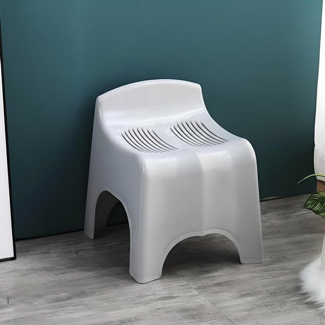 Magideal Duschhocker für das Badezimmer, stabiler und wasserdichter Sitz für Senioren in Hellgrau - Bild 1
