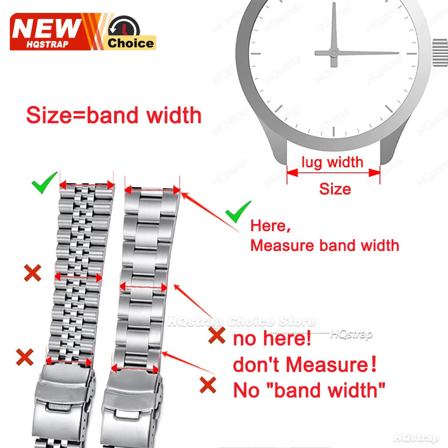HQstrap Uhrenarmband Edelstahl, Silber, Unisex - Bild 6