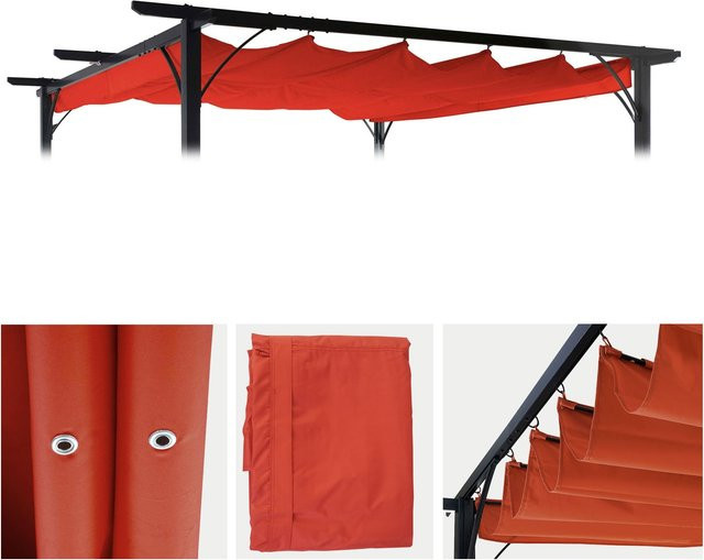 Ersatzbezug für Dach Pergola Pavillon MCW-C42 in Orange, B: 370 cm, T: 300 cm - Bild 1