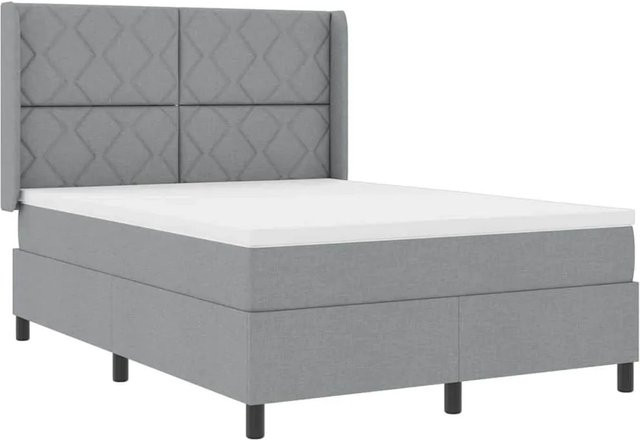 vidaXL LED Boxspringbett mit Matratze Hellgrau B: 160 cm, T: 200 cm, H: 280 cm - Bild 1
