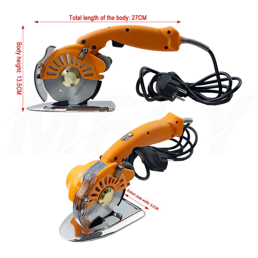 XMSJ Elektrische Kreismesser-Schneidemaschine Servo 100 in Orange mit Direktantrieb als tragbare Stoffschneidemaschine für Profis - Bild 5