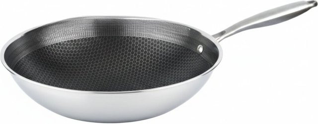 Cheffinger Wokpfanne aus Edelstahl mit Antihaftbeschichtung in Silber, Durchmesser: 28 cm - Bild 1