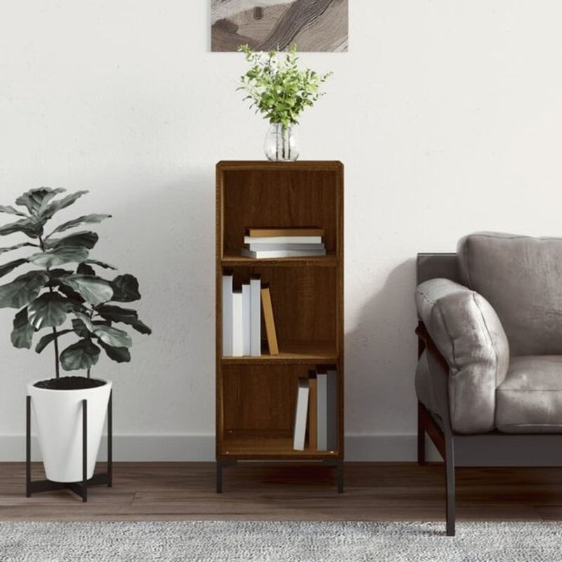 Sideboard Vidaxl in Braun Eichen-Optik aus Holzwerkstoff, B/T/H: 34,5 x 32,5 x 90 cm - Bild 1