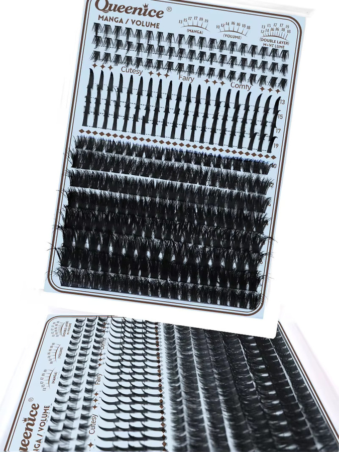 Wimpern-Cluster mit Spikes, 15 Stück, Schwarz, Unisex - Bild 6