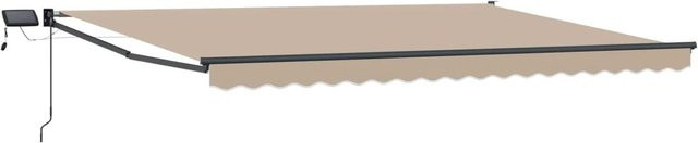 vidaXL Manuelle Gelenkarmmarkise mit LED-Beleuchtung in Beige, B: 400 cm, T: 300 cm - Bild 1