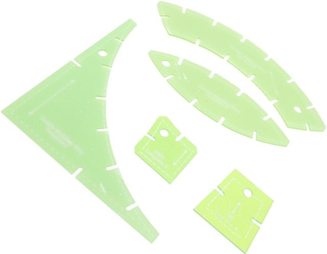 GoolRC Quiltvorlagen-Set aus transparentem Kunststoff in Grün und Beige, 5 Stück multifunktionale Näh- und Zuschneidevorlagen - Bild 1