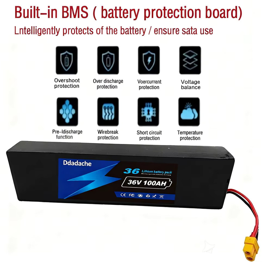 Kugoo 36V 10S3P 18650 Akkupack mit BMS Board für Elektroroller, 9000mAh, Schwarz - Bild 3