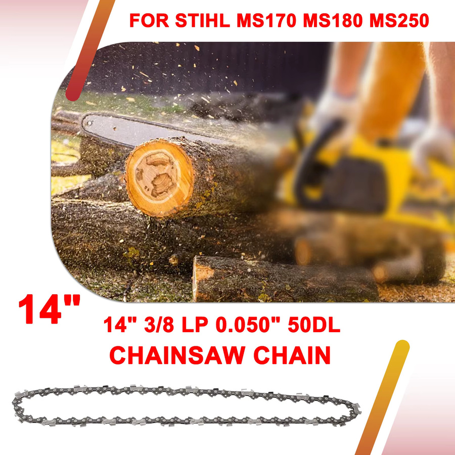 Stihl Ersatz Kettensägenkette 14 Zoll 3/8 LP 50DL in Silber für MS180 MS230 MS250 - Bild 2