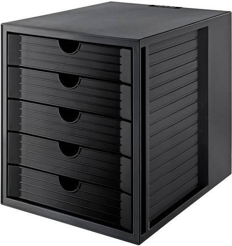 HAN Schubladenbox SYSTEMBOX KARMA in Schwarz für DIN A4 mit 5 Schubfächern, B: 27,4 cm, T: 33,0 cm, H: 32,0 cm - Bild 1