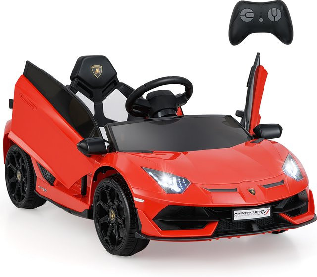 GOFLAME Lamborghini Elektroauto für Kinder in Rot mit Fernbedienung, LED-Scheinwerfern und MP3-Player - Bild 1