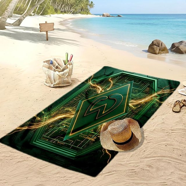 Werder Bremen Fußball Strandtuch WildHue B, grün, B/H: 80 x 160 cm - Bild 1
