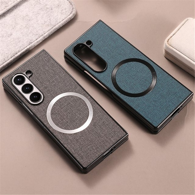 Magnetische Handyhülle für Samsung Galaxy Z Fold 7, 6, 5, 4 mit MagSafe Wireless Charging, stoßfeste Abdeckung, Farbe: Blau - Bild 1