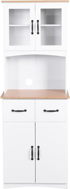 HTI-Living Buffettschrank Anea in Weiß mit Glastüren und Schubladen im Landhausstil - Bild 1