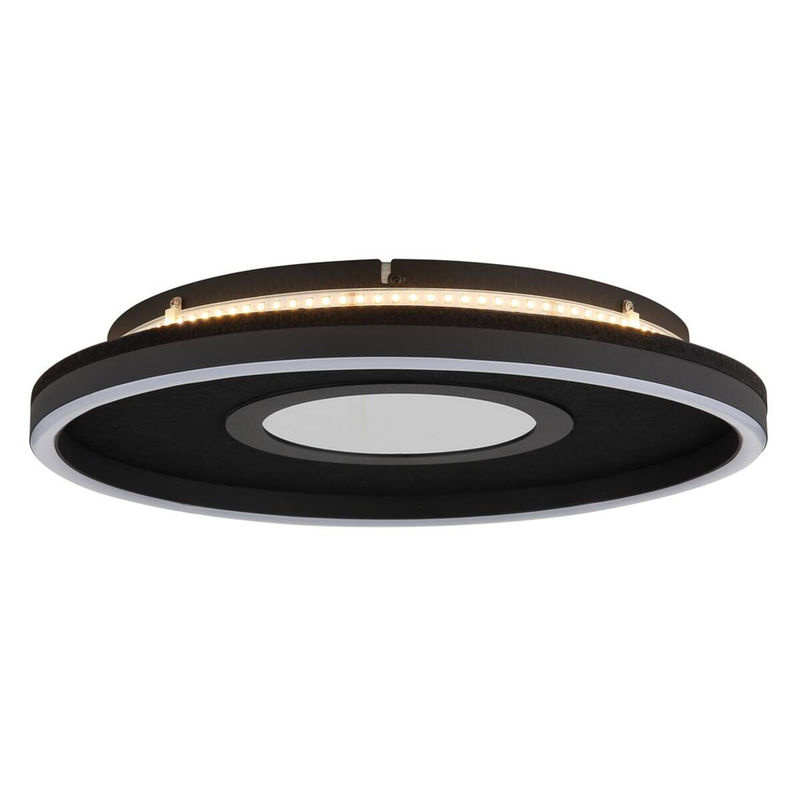 GLOBO LED Deckenleuchte modern in Mattschwarz mit Opal Glas aus Aluminium, Durchmesser: 39,7 cm, Höhe: 6,3 cm - Bild 5