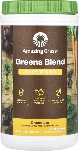 Amazing Grass Greens Blend Superfood Schokoladengeschmack 480 g - Bild 1