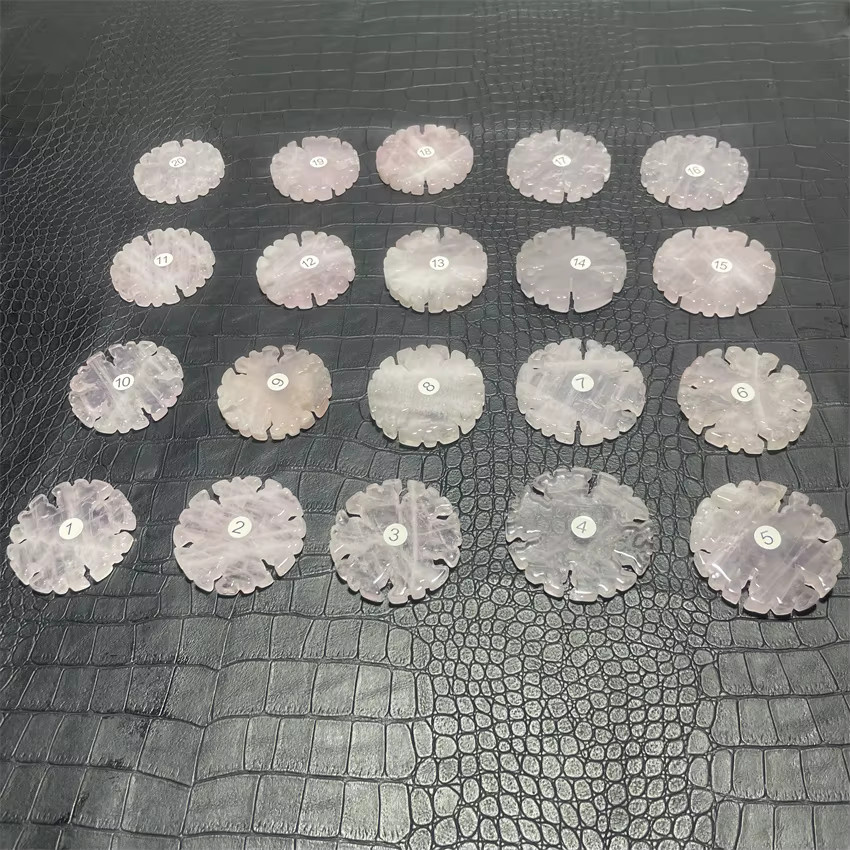 RongDe Jewelry Rosenquarz Kristallfigur Schneeflocke in Rosa als Dekoration für dein Zuhause - Bild 2