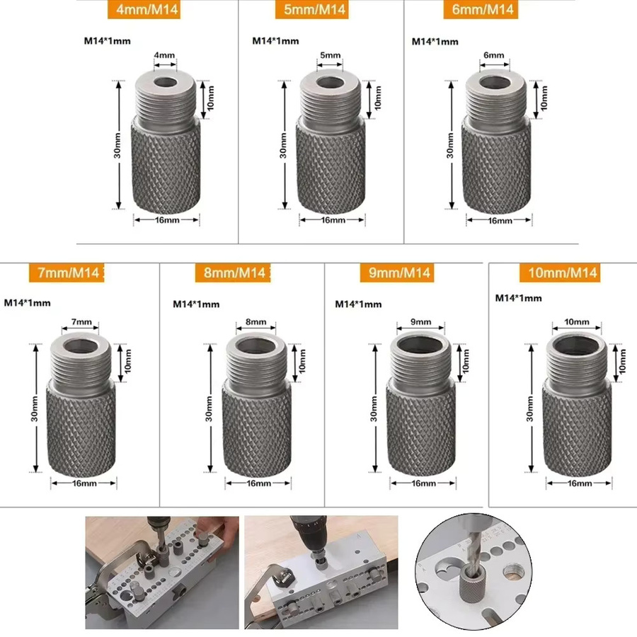 VIBRATITE Kernbohrhülse aus Edelstahl in Silber zur Holzbearbeitung als Bohrführung und Dübelvorrichtung für Taschenlöcher - Bild 2