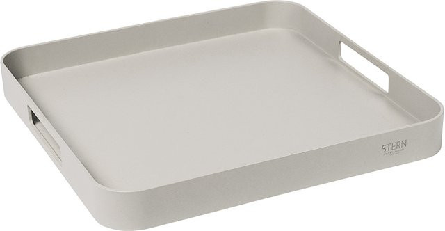 Stern Tablett aus Aluminium in Greige B/T/H: 40 x 40 x 5 cm - Bild 1