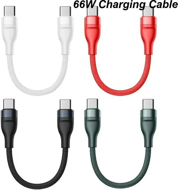 USB-C auf USB-C Schnelllade-Datenkabel 66 W in Grün, 0,25 m Länge - Bild 1