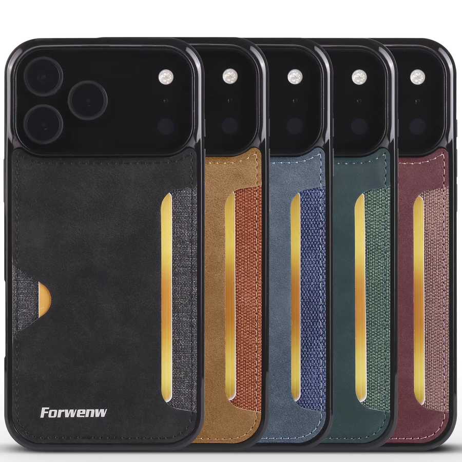 Carcasa Retro-Leder-Handyhülle für Apple iPhone 17 16 15 14 13 12 11 Pro Max mit luxuriöser Karten-Einsteckfunktion - Bild 3