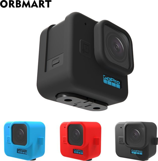 Schutzhülle aus Silikon und Objektivschutz aus gehärtetem Glas für GoPro Hero 11 Mini in Schwarz - Bild 1