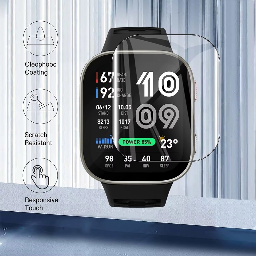 Amazfit Bip Max Displayschutzfolie, TPU, transparent, Unisex - Bild 3