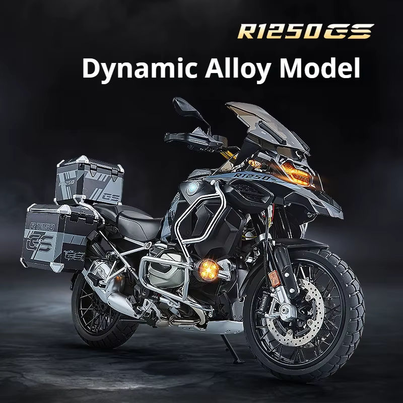 BMW GS R1250 ADV Motorradmodell aus Legierung in Schwarz mit Sprühfunktion im Maßstab 1:7 - Bild 2