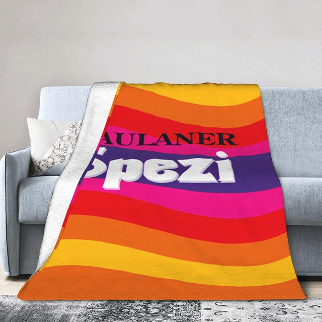 Paulaner Spezi Flanell Plüsch Überwurfdecke mit grafischem Muster, B/H: 75 x 100 cm - Bild 1