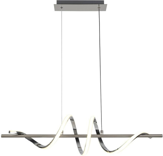 Nolo LED-Pendelleuchte Serpente modern in Silber/Chrom, B/H/T: 80 x 120 x 22 cm - Bild 1