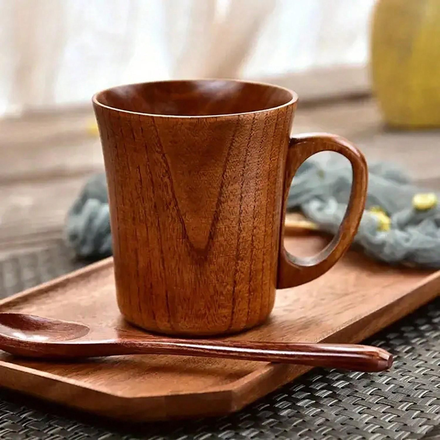 Japansicherer Jujube-Holzbecher für Tee und Kaffee in Braun - Bild 2