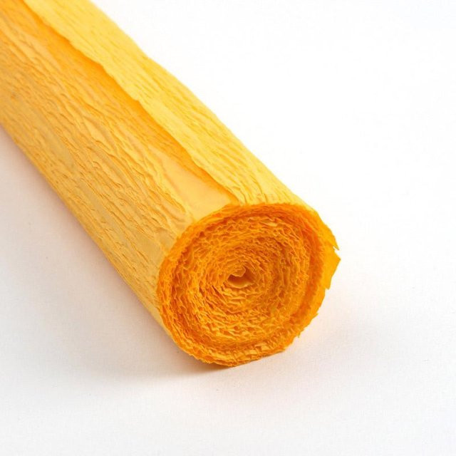 Goldgelbe Krepppapierrolle für Origami und Bastelarbeiten, B: 50 cm, L: 250 cm - Bild 1