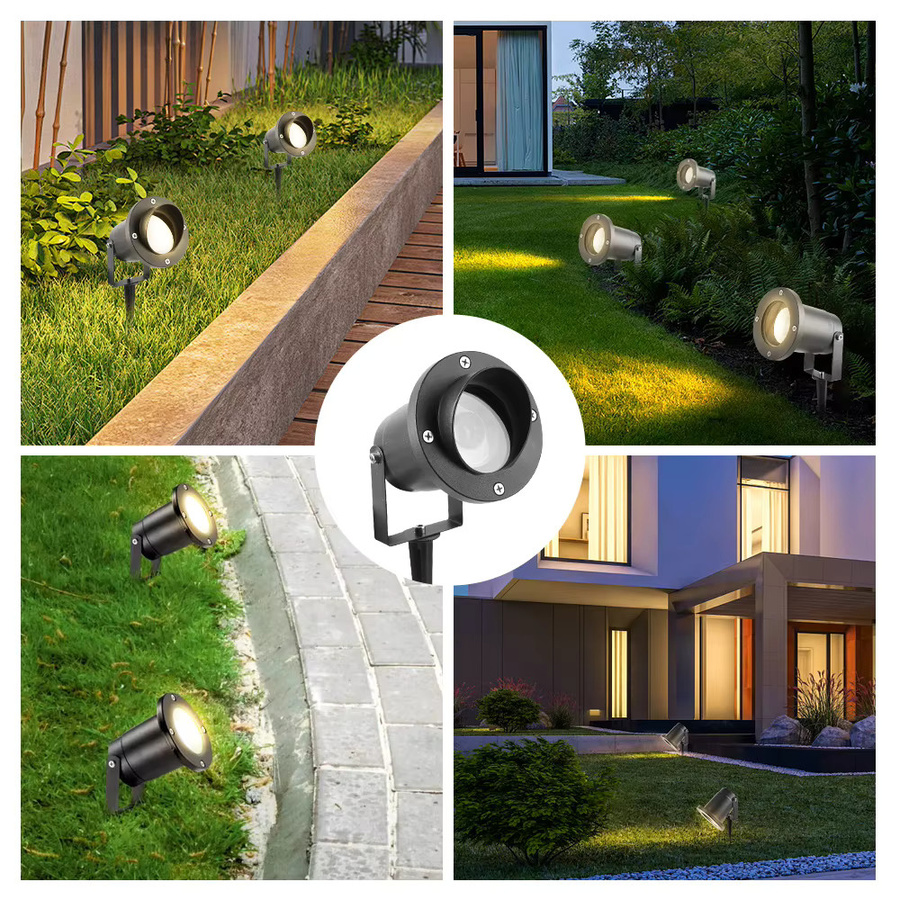 CANMEIJIA Solar LED Gartenlampe Schwarz mit austauschbarer GU10 Glühbirne Warmweiß für Terrasse und Garten - Bild 5