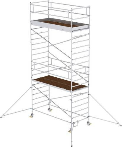 MUNK Günzburger Steigtechnik Alu-Rollgerüst mit verstellbaren Auslegern und Doppelplattform, Arbeitshöhe: 7,4 m, Länge: 300,0 cm, Breite: 135,0 cm - Bild 1