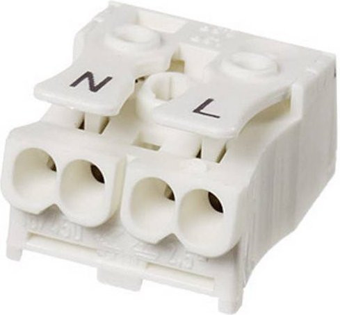 Adels-Contact Leuchtenklemme 21714 LK 980-01/2B flexibel und starr bis 2,5mm² Polzahl 2 Weiß - Bild 1