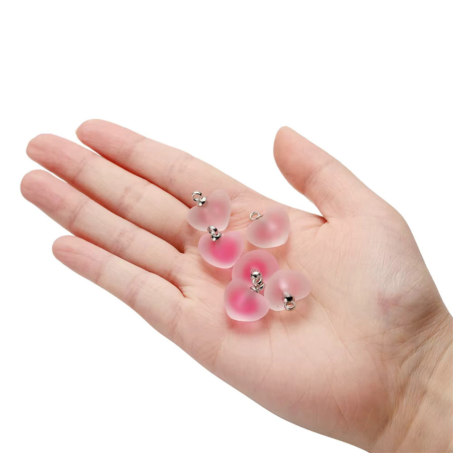 YouYoungDifferent Herz Charms, Harz gefrostet, mehrfarbig, 10 Teile - Bild 3