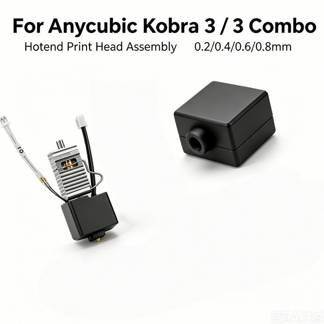 Anycubic Hotend-Druckkopf-Baugruppe mit Heatbreak-Düse für Kobra 3 Combo, Schwarz - Bild 1