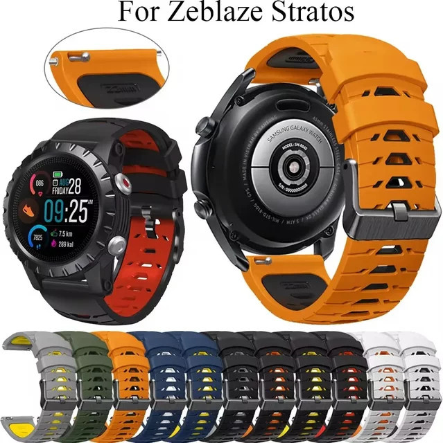 QCTOG Uhrenarmband Silikon, 22 mm, Schwarz, Unisex - Bild 1