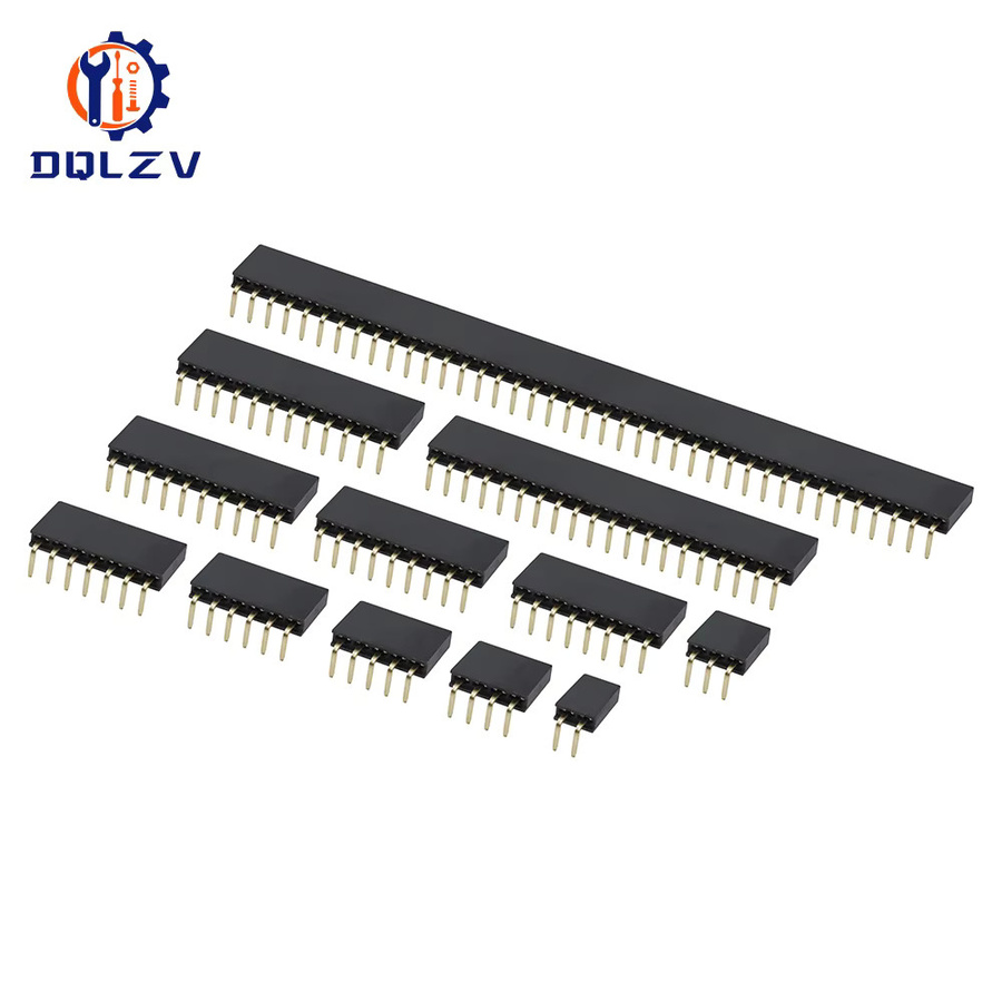 Einreihige weibliche Pin Header Buchse 2,54mm rechtwinklig in Schwarz für Arduino - Bild 2