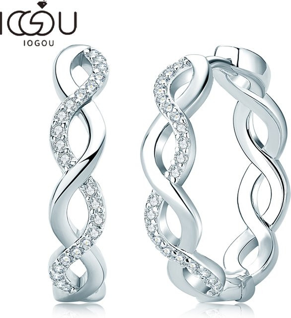 Iogou Creolen, 925 Silber, Gold, Moissanite, Damen - Bild 1