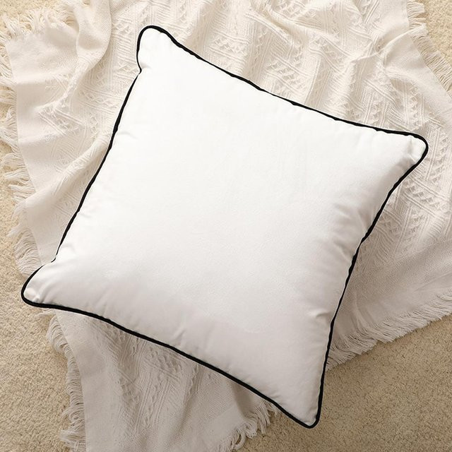 Luxus Kissenbezug aus holländischem Samt von JMG Clothing in Schwarz-Weiß, B/B: 50 x 50 cm - Bild 1